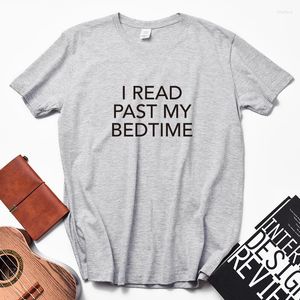 T-shirts pour hommes Livre Fandom Joke Graphic Tshirt Huikoo Men O Neck Pure Cotton Tumblr Instagram Lettre Hipster I Read Past My Bedtime Funny