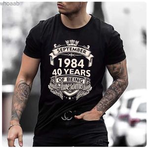 T-shirts pour hommes nés en 1984 novembre septembre octobre décembre janvier février mars avril mai juin juillet août 40 ans génial naissance t-shirt 240130