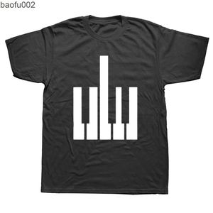 T-shirts voor heren geboren om piano-leraar te zijn Muziekband Keyboard-speler Hip Hop Harjauku Mens Clothing Print T-shirt Korte mouw grappige T-shirts W0322