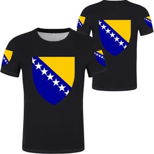 T-shirts pour hommes Drapeau de la Bosnie-Herzégovine Impression 3D Chemise surdimensionnée Femmes Hommes Été O-cou Manches courtes T-shirt drôle T-shirts graphiques