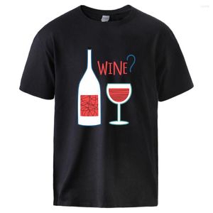 Camisetas de hombre Botellas y vasos ¿Es este vino? Camisetas de algodón de manga corta con cuello redondo para hombre, camisetas suaves transpirables, camiseta creativa clásica