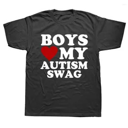 T-shirts pour hommes Boys Love My Autism Swag Sensité drôle Summer Euro Taille graphique Cotton Streetwear Birthday Gifts T-shirt Men