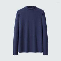 Heren t shirts jongens tops blauwe lange mouw t -shirt oversized winter shirt ronde nek warm casual onderhirt worsted brearwear tee 3xl 4xl