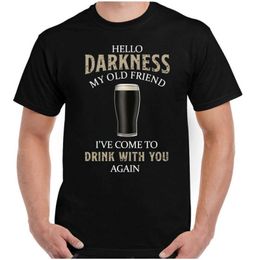 T-shirts voor heren Br alcohol dronken BBQ T Tops Guiness Fans T-shirt unisex Hallo Darkness My Old Friend Printed Tops Summer Casual Soft TS Y240509