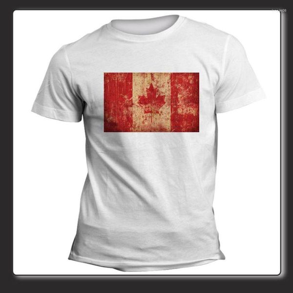 Camisetas de marca para hombre, camiseta fresca de manga corta de verano 2023 para hombre, camiseta Uomo Donna Bandiera Canadese con bandera de Canadá y América