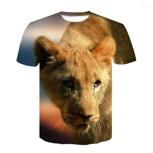 Camisetas para hombre, Camiseta 3d de marca, Camiseta de León Animal, Camiseta de gran tamaño para hombre, ropa divertida para hombre, Camiseta informal, Top Tiger