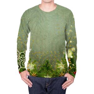 Hommes T-shirts Marque De Noël À Manches Longues Chemise Hommes Année Anime Vêtements Vert 3d Imprimé T-shirt Parti Hip Hop Hommes Vêtements CasualMen's