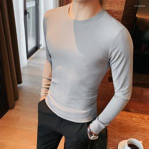 T-shirts pour hommes Marque Vêtements Hommes Printemps Haute Qualité Casual T-shirt à manches longues / Homme Slim Fit O-Neck Business T-shirts Homme S-4XL