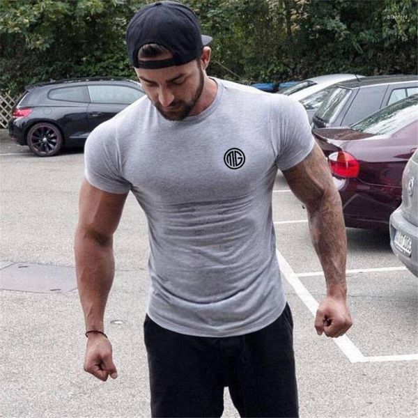 T-shirts pour hommes marque coton Muscle été hommes décontracté vêtements de mode musculation hauts à manches courtes sport