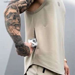 Heren t-shirts Brand Gym Stringer tanktop Men Bodybuilding Kleding Katoen mouwloze shirt Man Fitness Vest Singlet Sportwear Workout Tankout T230601