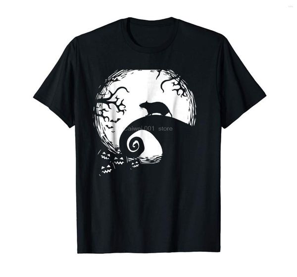 T-shirts pour hommes Marque Hommes Chemise Drôle Rat Et Lune Halloween Costume Cadeau