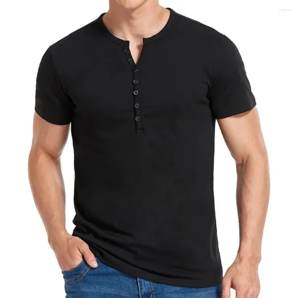 Camisetas para hombre, camiseta de marca para hombre, camiseta con cuello en V, diseño de moda, camisetas sólidas ajustadas, camisetas, camisetas de manga corta, ropa deportiva para hombre