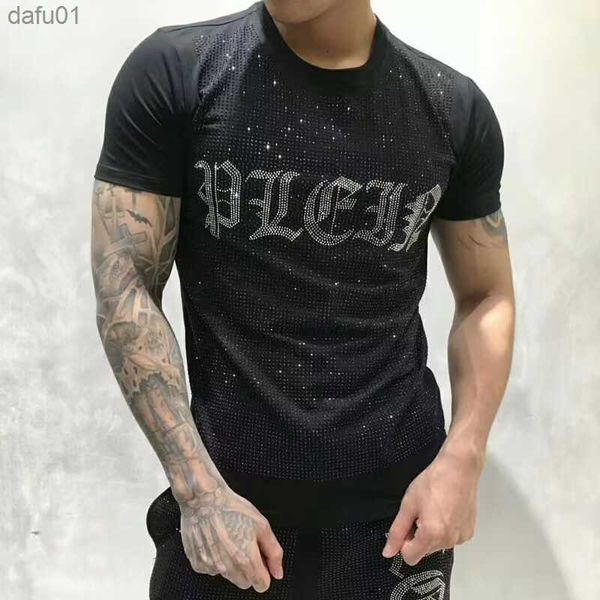 T-shirts pour hommes Marque Strass T-shirt pour hommes Casual Top tees Fashion Hip Hop Pull Summer Streetwear Male drop size S- 3XL L230520