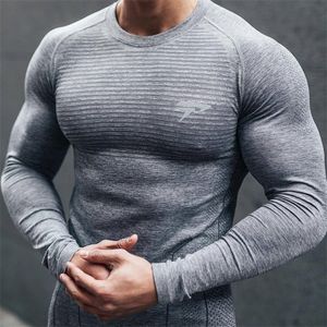 Heren T-shirts Brand Running Long Sleeve Gym Sportswear Compressie Dry Fit S voor Fitness Sport T- 221105