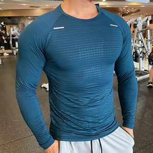 T-shirts hommes Marque Chemise de course Chemise de gymnastique à manches longues pour hommes Hommes Sportswear Compression Dry Fit Chemises pour hommes Fitness Sport T-shirt serré 230825