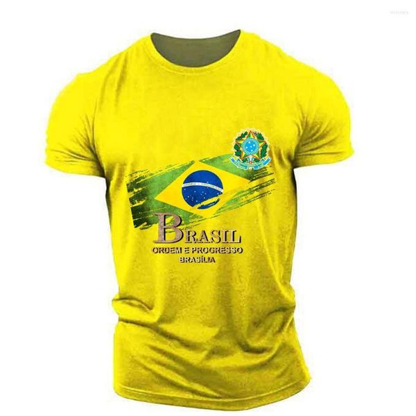 Camisetas para hombre, camiseta con bandera de Brasil, camiseta para hombre, moda para hombres, mujeres, niños, camiseta con emblema nacional, camisetas de Hip Hop, camisetas con estampado 3d de verano