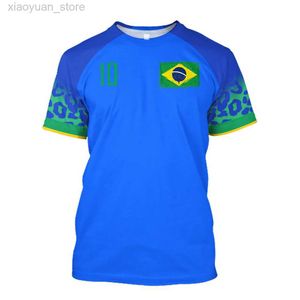 T-shirts voor heren Brazilië voetbalshirts Grafische T-shirts vlagvoetbal 2022 Gedrukte sportkleding xxs-6xl M230408