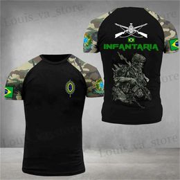 T-shirts masculins T-shirts pour hommes de l'armée brésilienne Vétéran Imprimé rond cou court-t-slved T-shirt décontracté pour hommes surdimensionnés Vêtements Strtwear T240419