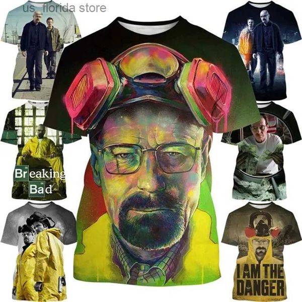 Camisetas para hombre Breaking Bad Camiseta impresa en 3D Hip Hop Ropa para hombre Y2k Top Moda casual Camisetas calientes Ropa Hombre Camiseta holgada de gran tamaño Y240321