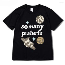T-shirts pour hommes Design de planète cassé pour l'homme t-shirt streetwear harajuku plus taille d'été à manches courtes en coton lâches 115