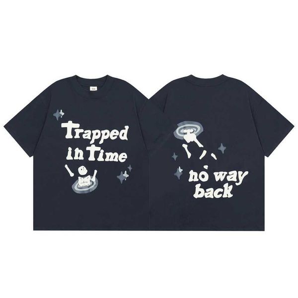 T-shirts pour hommes Broken Planet shirt Market Cartoon Skull Foam imprimé col rond à manches courtes T-shirt pour hommes et femmes High Street Loose Tops à manches courtes ZQIS