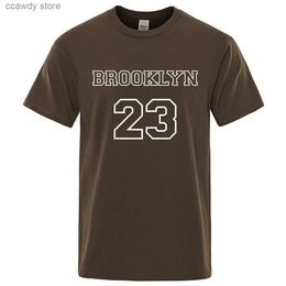 T-shirts masculins Brooklyn 23 USA City Strt Tter T-shirt hommes Vintage de haute qualité T VINDES COTTON SUMME TOPS HARAjuku surdimensionné H240507