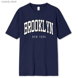 T-shirts masculins Brooklyn New York Printing ma t-shirts d'été coton sueur souffle de vêtements lâches hip hop