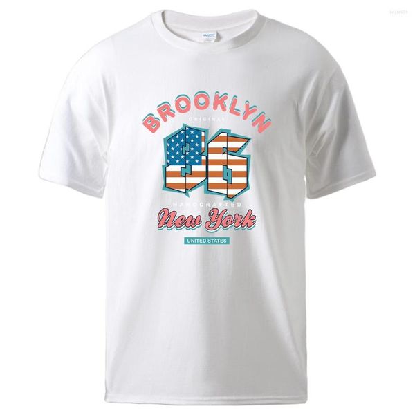 T-shirts pour hommes Brooklyn York Usa Lettre 86 Impression T-shirt Hommes Coton Respirant À Manches Courtes Vintage Vêtements De Mode Classique Doux T-shirts