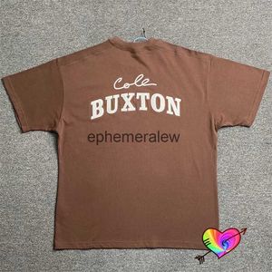 T-shirts voor heren Bruin Cole Buxton Borduren Signature Tee Heren Dames Hoge kwaliteit Cole Buxton T-shirt Oversize Tops CB Korte mouwephemeralew