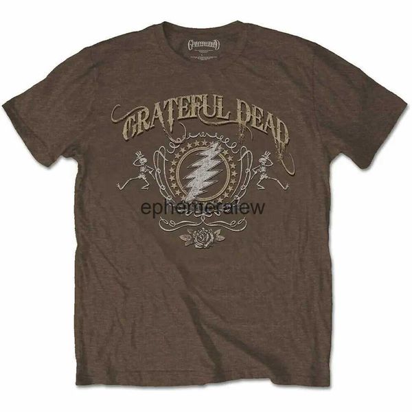 Camisetas para hombre Camiseta marrón The Grateful Dead Bolt camiseta Mensephemeralew