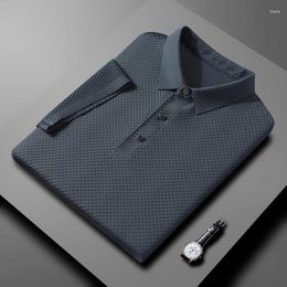 T-shirts pour hommes Browon Tshirts d'été pour hommes Tops 2024 Couleur solide de mode jacquard tissage intelligent