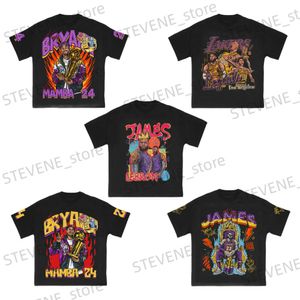 T-shirts pour hommes Bryan LA T-shirt pour hommes T-shirt à manches courtes quotidiennes Basketball pour hommes Style sportif Lâche Dessin animé Coton Vêtements Imprimer Top 2023 Nouveau T231214