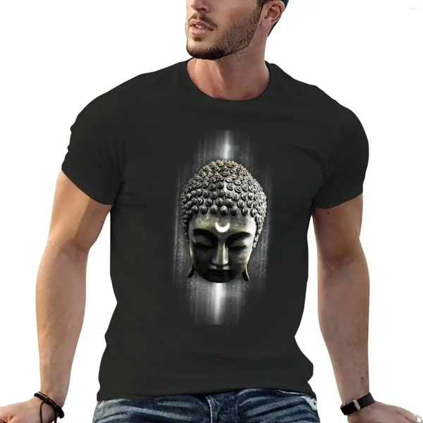 Herren-T-Shirts, Buddha-Mond-T-Shirt, schwarzes Hemd, übergroßes Herren-Weiß