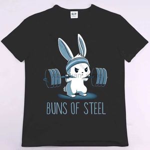 T-shirts pour hommes Bunny Steel Bunny Fitness Funny Gym Rat Bodybuilding T-shirt Mens Daily Manches courtes Grand T-shirt 240327