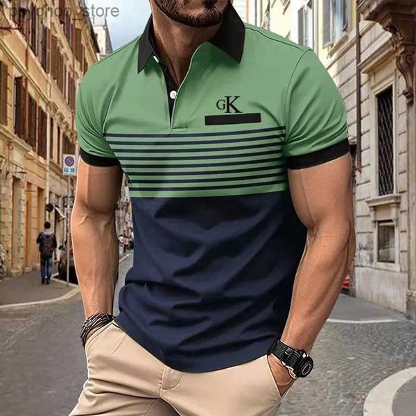 T-shirts pour hommes Business Loisirs Été Hommes Polo Chemise À Manches Courtes Top Motif Imprimé Bouton T-Shirt Mode Polo Chemise Vêtements Nouveau 2023 Q240130