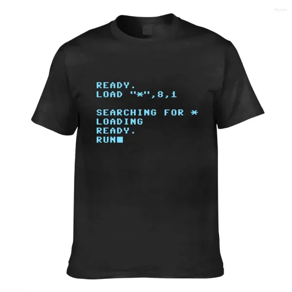 Camisetas para hombre C64 con pantalla de carga Retro, camisa estampada por ordenador para hombre, camisetas a la moda para mujer, camisetas informales para mujer