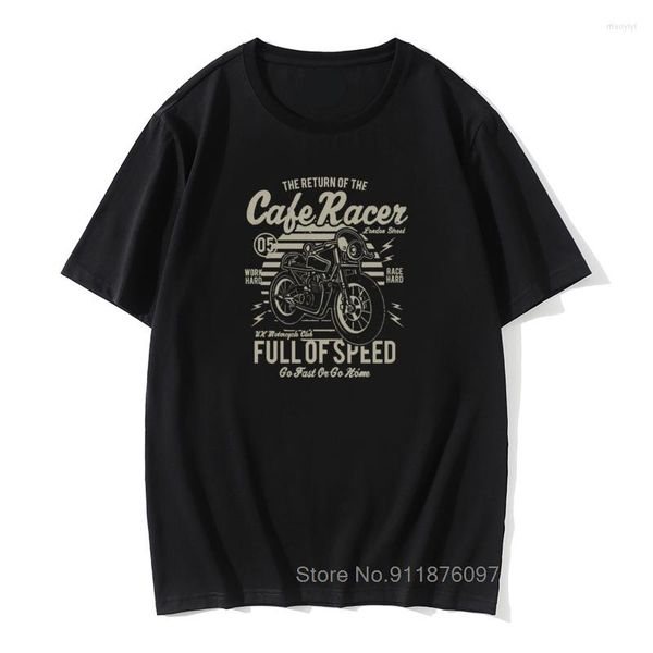 Camisetas para hombre Cafe Racer Full Of Speed Vintage Motocicleta Camisa Retro Moto Auto Juego Camisetas Rider Biker Cool Camiseta Oversize