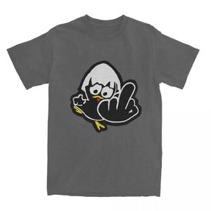 T-shirts masculins T-shirt calimero drôle de dessin animé poulet imprimé t-shirt masculin 100% coton créatif t-shirt cou de couche à manches courtes à manches courtes J240515
