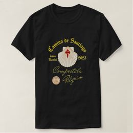 T-shirts pour hommes Camino De Santiago Anno Domini T-shirt coquille Saint-Jacques 100% coton O-cou à manches courtes T-shirt décontracté pour hommes Taille S-3XL 230712