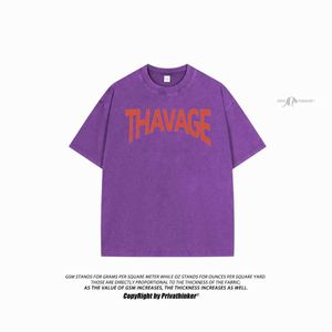 T-shirts masculins Camiseta féminina lavada com cido extragrande roupa de l camiseta estilo simples manga curta hip hop tops soltos 0 décotes na moda h240425