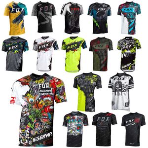 T-shirts masculins T-shirt de motocross Camiseta Slerses courtes Bat Fox Downhill Jersey Off Road Motorcycle Cycling Maillot Ciclista A8er