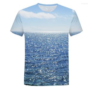 Heren t shirts camisetas con estampado de paisaje costero para hombre playeras 3d estilo playero informeel