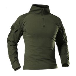 T-shirts pour hommes Camouflage Softair US Army Combat Uniforme Chemise militaire Cargo CP Multicam Airsoft Paintball Coton Vêtements tactiques 230831