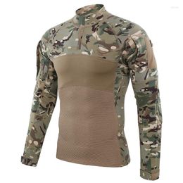 T-shirts masculins camouflage uniforme combat tactique grenouille costume de chasse extérieure