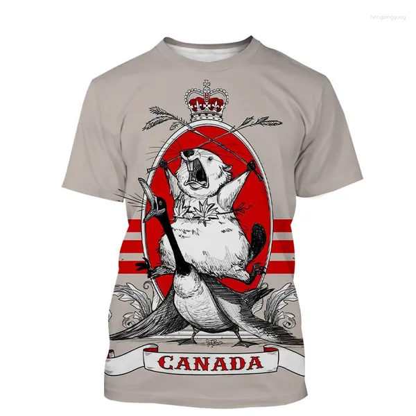 T-shirts pour hommes Canada castor chemise drapeau impression 3D Streetwear homme femme col rond T-shirts Harajuku T-shirts hauts vêtements pour enfants