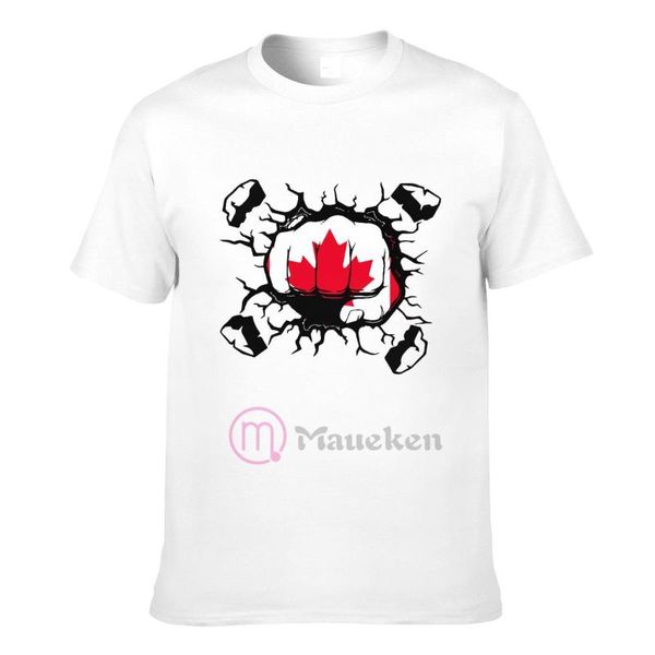 T-shirts pour hommes Canada Fist Punch Break Wall Flag Country World Nation Map Sign Hommes Femmes Vêtements T-Shirt Hip Hop Tops Cotton TeesMen's