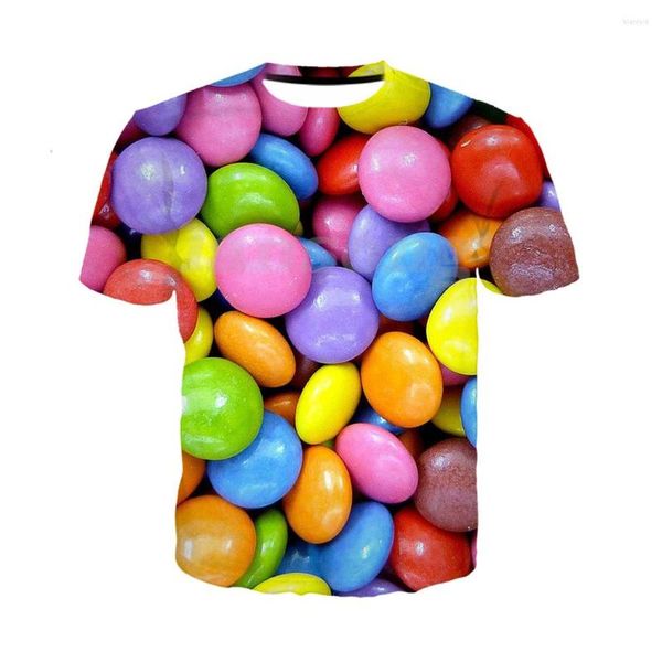 T-shirts pour hommes Candy Shirt 3d Print Sweat / sweat à capuche / pantalon Mode Hommes Harajuku Funny Casual Tee Streetwear Hip Hop Top d'été à manches courtes