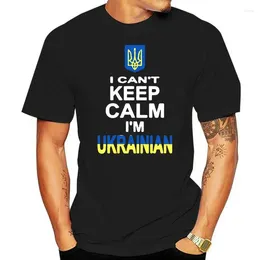 Camisetas para hombre CanT Keep Calm IM ucraniano Ucrania Kiev escudo de armas bandera del país camiseta para hombre camisa de manga corta