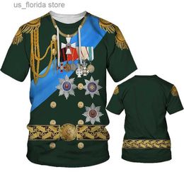 T-shirts voor heren Kapitein-generaal Uniform T-shirts Mannen Coole ontwerpen 3D-print T-shirt Dameskleding Strtwear Cosplay Tops Grappige kindert-shirts Y240314