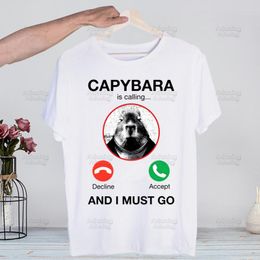 Mannen T-shirts Capibara Harajuku heren T-shirt Gedrukt Unisex Capibara Grappige Cartoon Shirt Korte Mouw Casual Leuke Dier Capibara